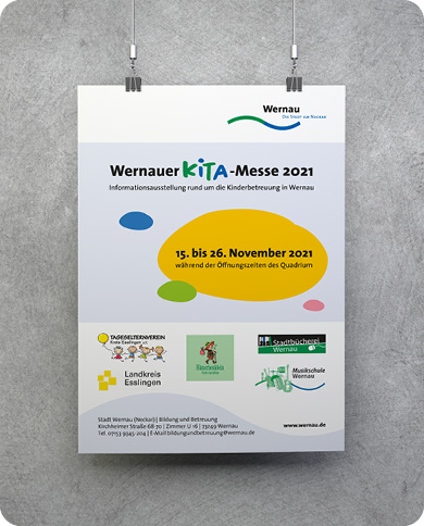 Plakat zur Kitamesse der Stadt Wernau