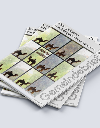 Titelseite des Gemeidebriefs ein Motiv mit Kamelen